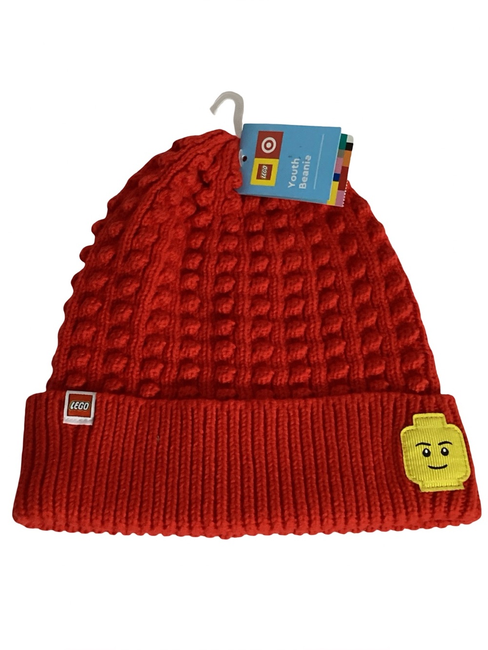 Target x Lego Block Collection Youth Kids Red Beanie Hat *Will Fit Small Adult